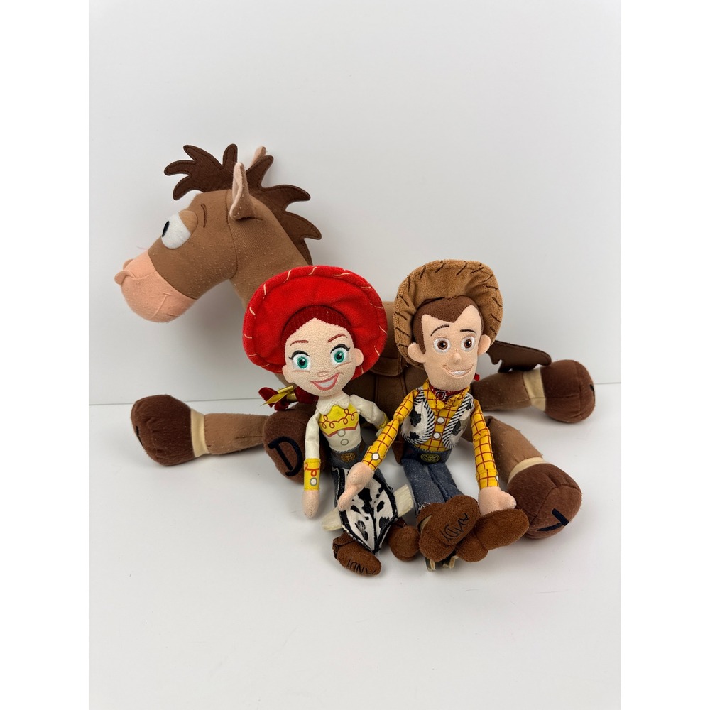 Disney Store Pixar Toy Story Plush Set Woody Jessie Bullseye Horse RARE -BM